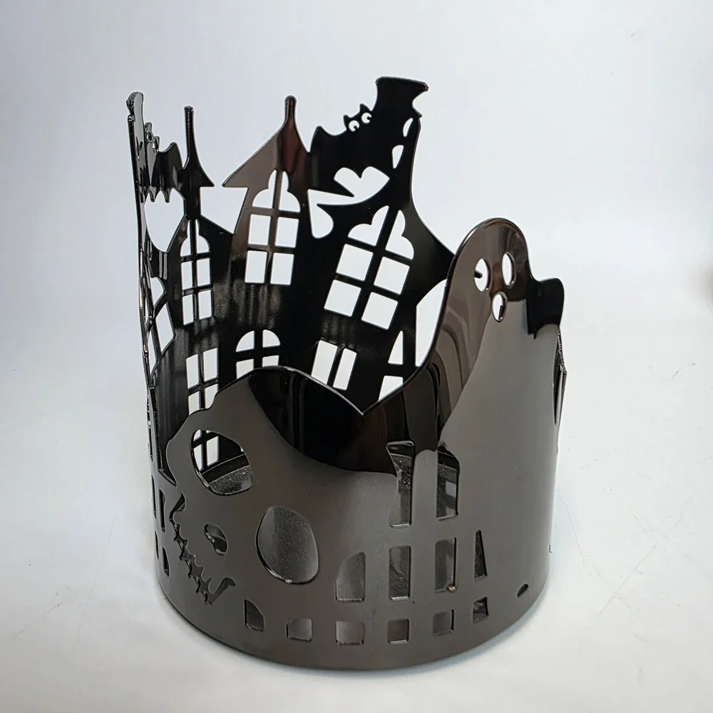 Bath & Body Works Slatkin Halloween Haunted House Ghost 3 Wick Candle Holder
